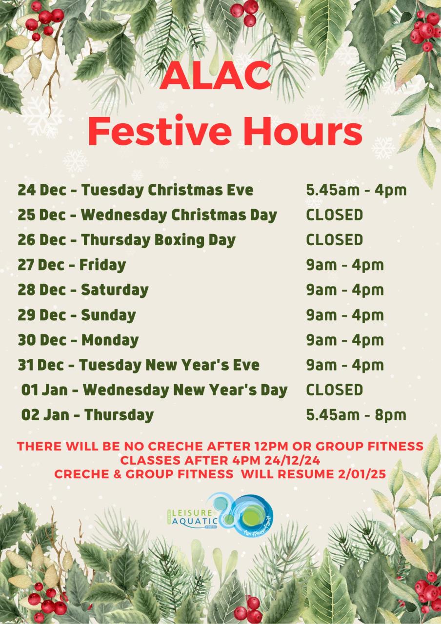 Festive Hours 2025