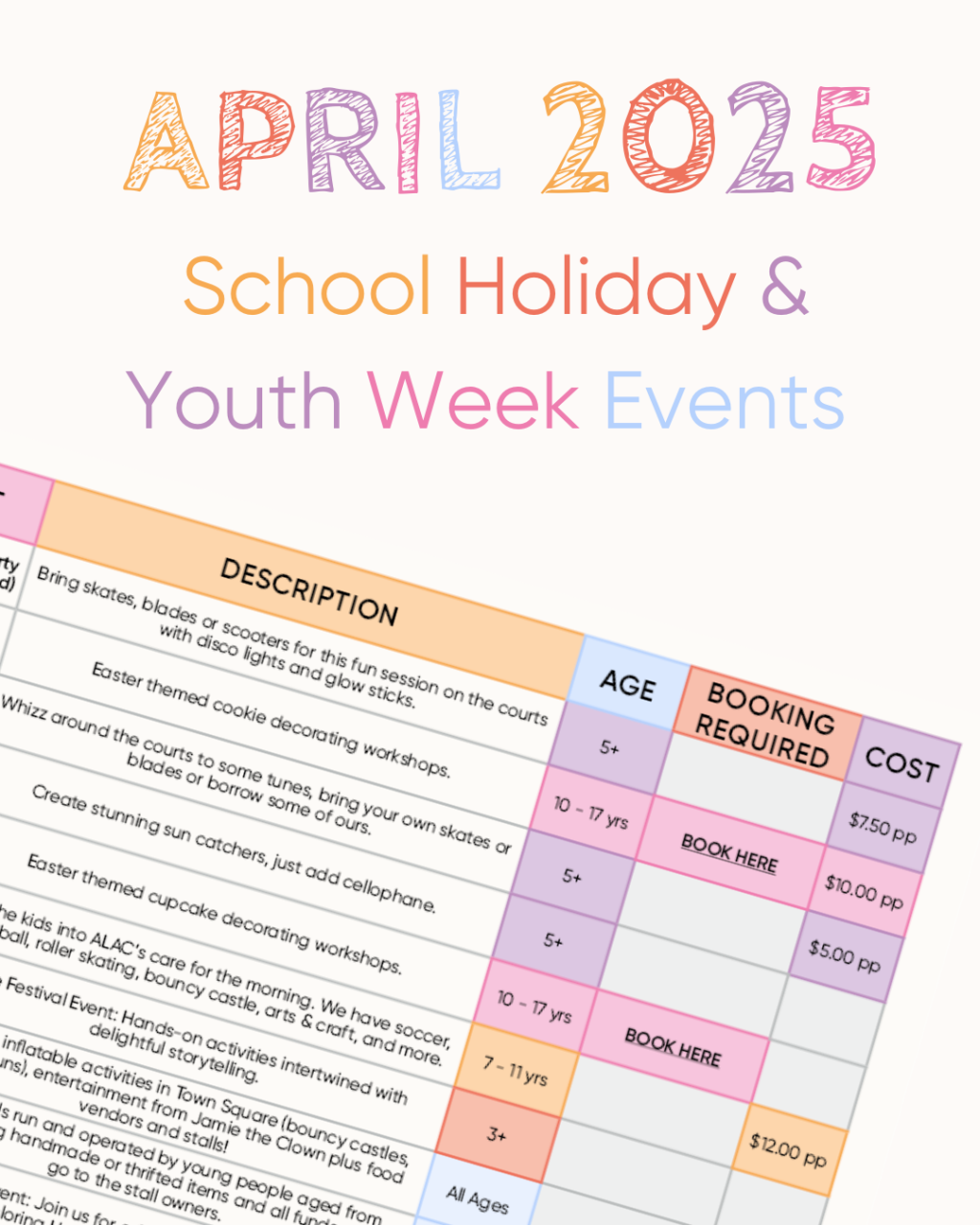 April School Holiday & Youth Week Events